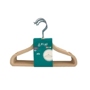 Cabide de Veludo Kids Infantil Bege - Cx 10 Unid - 29,5 x 20 cm