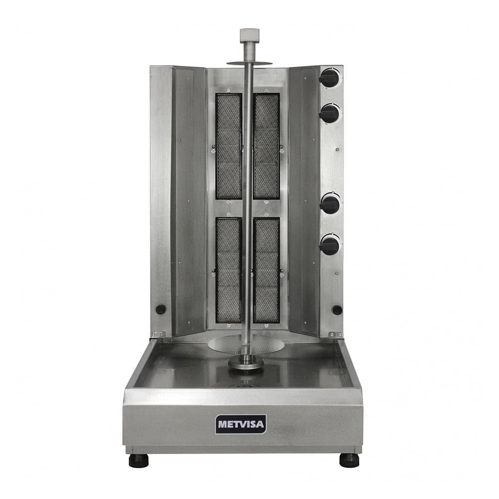 Churrasqueira Assador Para Churrasco Grego Elétrico Rotativo 4 Queimadores Gás Acge4 220v - Metvisa