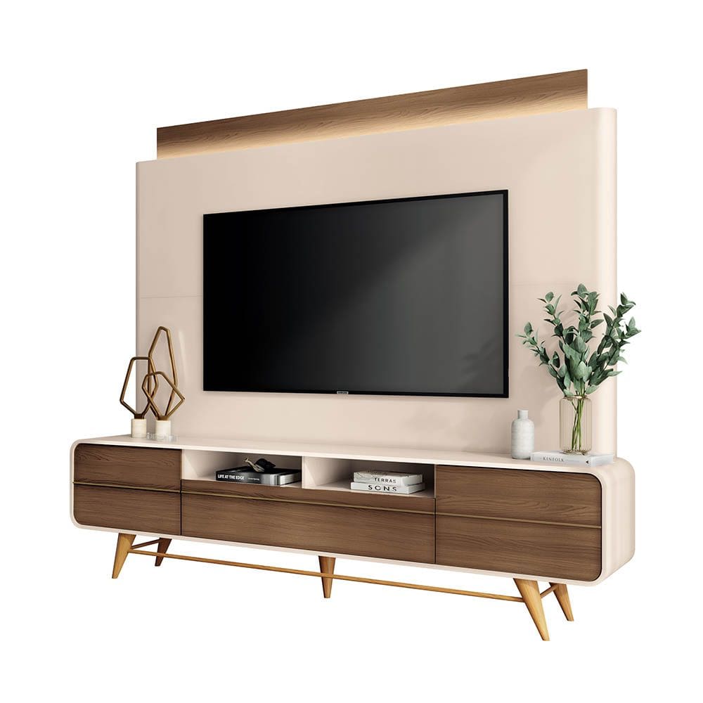 Estante de TV 85 Pol 220cm Dany H01 - D`Rossi