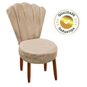 Conjunto 2 Cadeiras Estofadas Sala De Jantar Anna Suede Capuccino