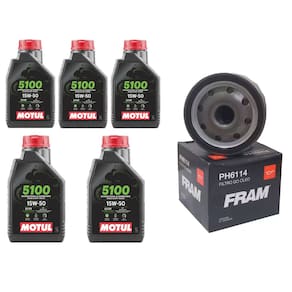 Kit Troca Óleo 5X Motul 5100 15W50 4T 1L 531 + Filtro Fram Ph6114 K1600 Gt 11 A 14 K1600 Gtl 11 A 14
