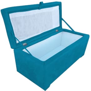 Bau puff 80 organizador porta treco brinquedos sapatos infantil multiuso Turquesa