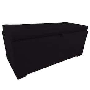 Bau puff 80 organizador porta treco brinquedos sapatos infantil multiuso Preto