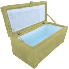 Bau puff 80 organizador porta treco brinquedos sapatos infantil multiuso Amarelo