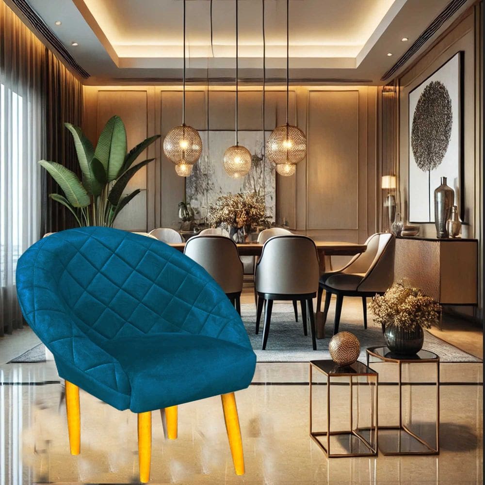Kit Cadeira Sala Jantar Golden Sofisticação Conforto  Turquesa