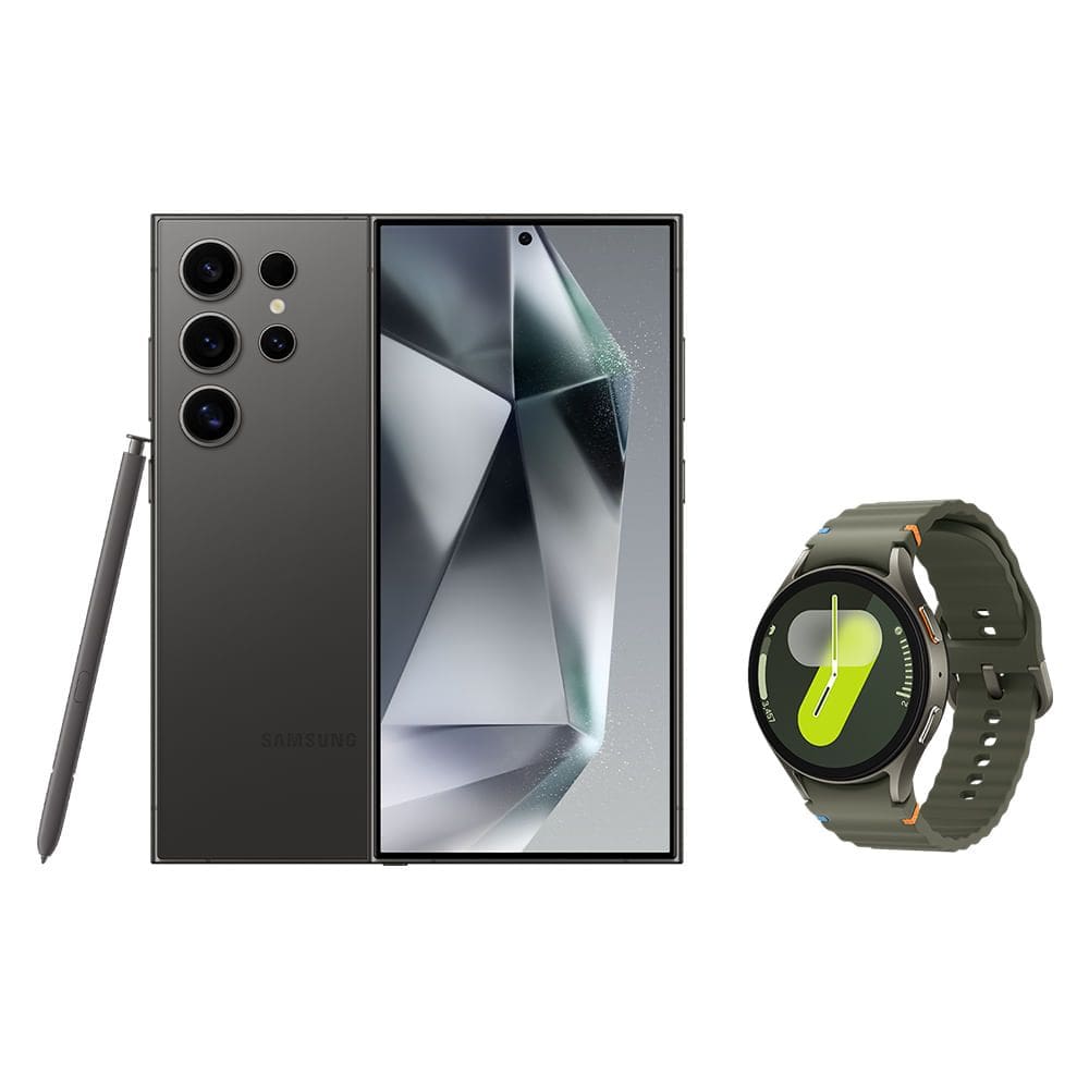 Celular Samsung S24 Ultra 256GB - Titânio Preto + Galaxy Watch7 BT 44mm - Verde