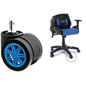 Kit 5 Rodizios para Cadeira de Silicone Gamer Azul