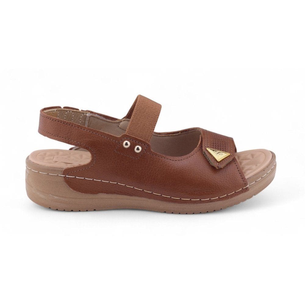 Sandália Feminina Pegada Casual 233810 Anabela Couro