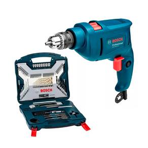Kit Furadeira Parafusadeira 220v Bosch 450w + Maleta Pontas e Brocas Titânio