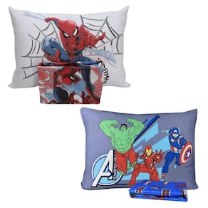 Kit Marvel 2 Jogos Cama Menino Spider Avengers C/ Elástico