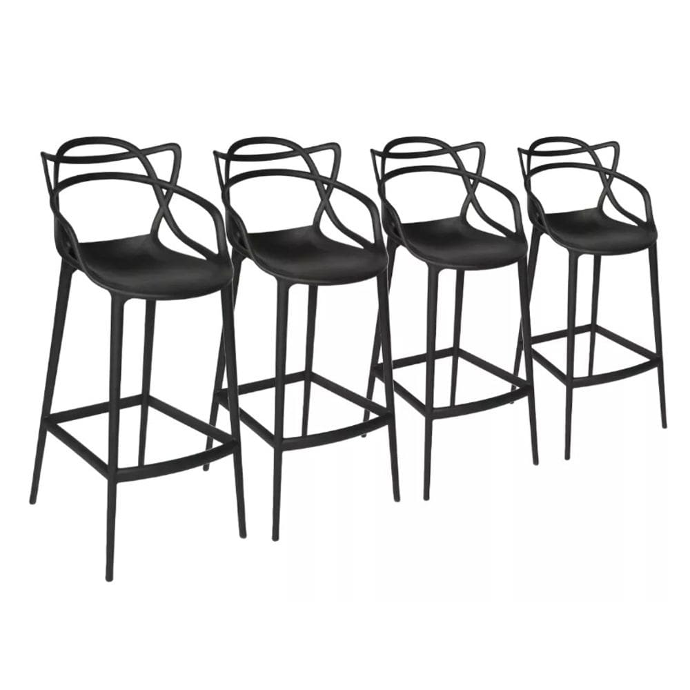 4 Cadeiras Altas Ilha Americana Balcão Bistrô Allegra