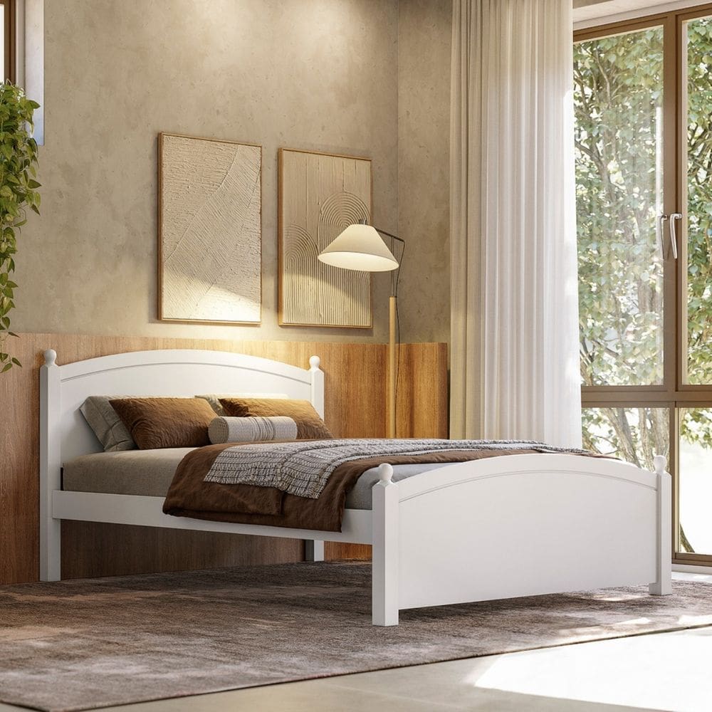 Cama De Casal Em Madeira Pinus e Mdf 22 Woodstore