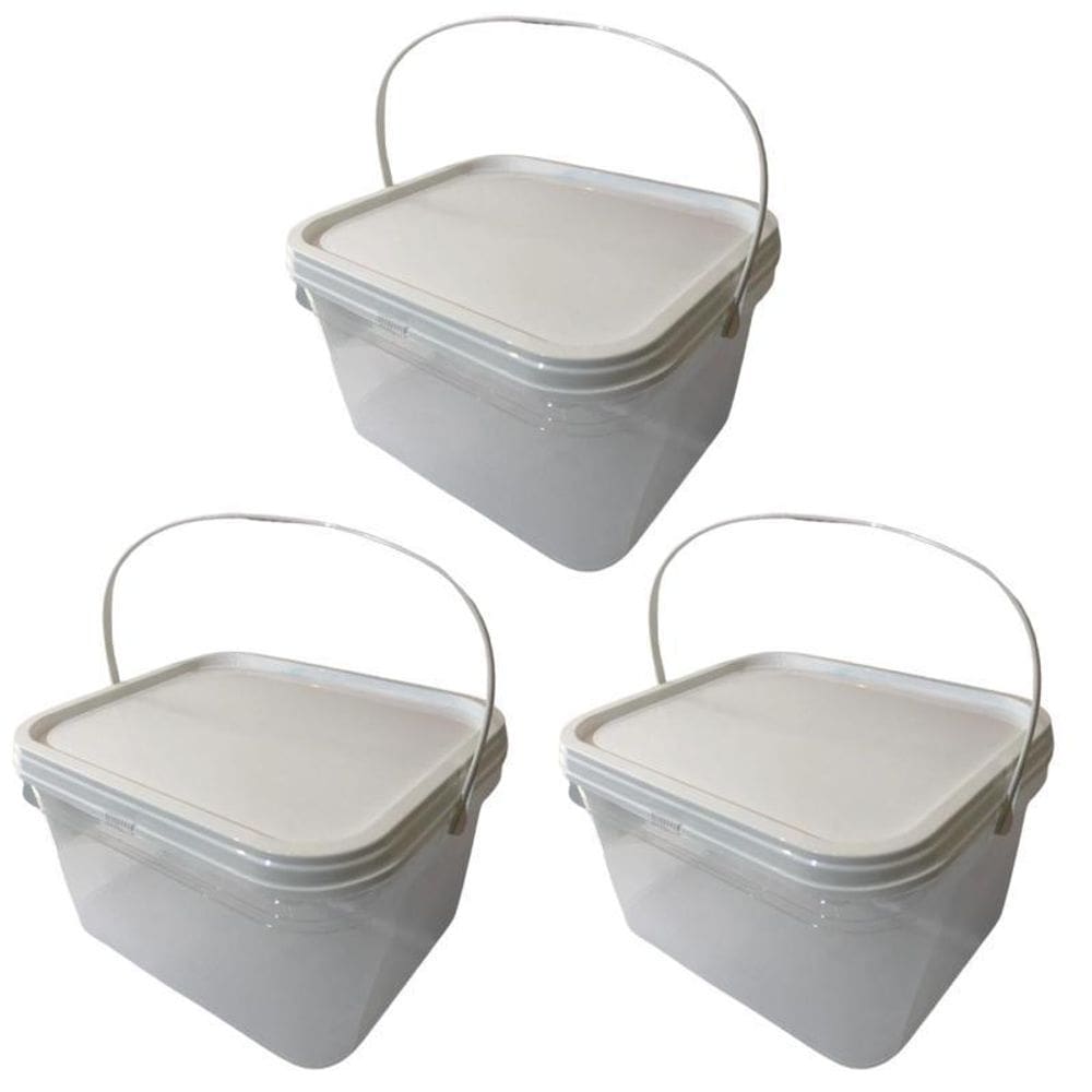 Balde Para Guardar Brinquedos 2.4 Litros-Kit 3 Pçs