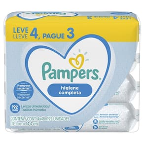 Lenços Umedecidos Pampers Higiene Completa 192 Unidades
