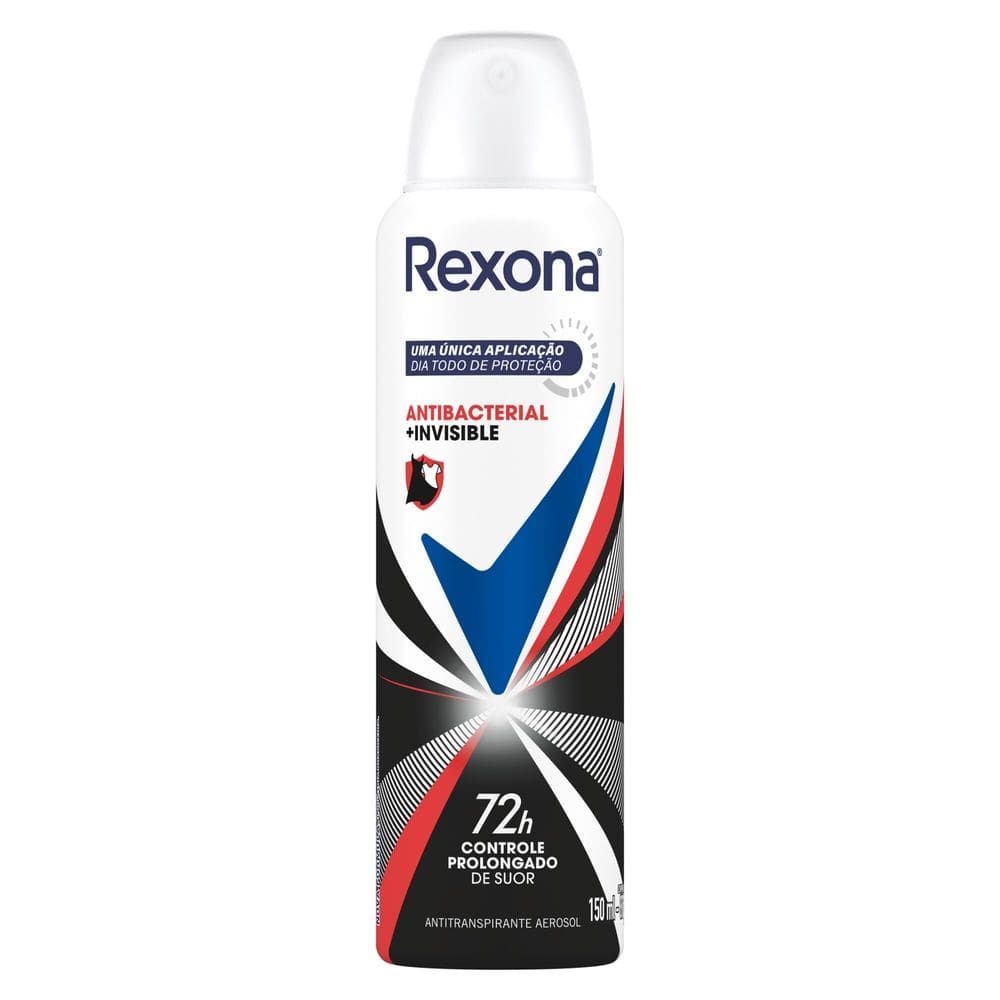 Desodorante Antitranspirante Rexona Antibacterial + Invisible Aerosol 150ml
