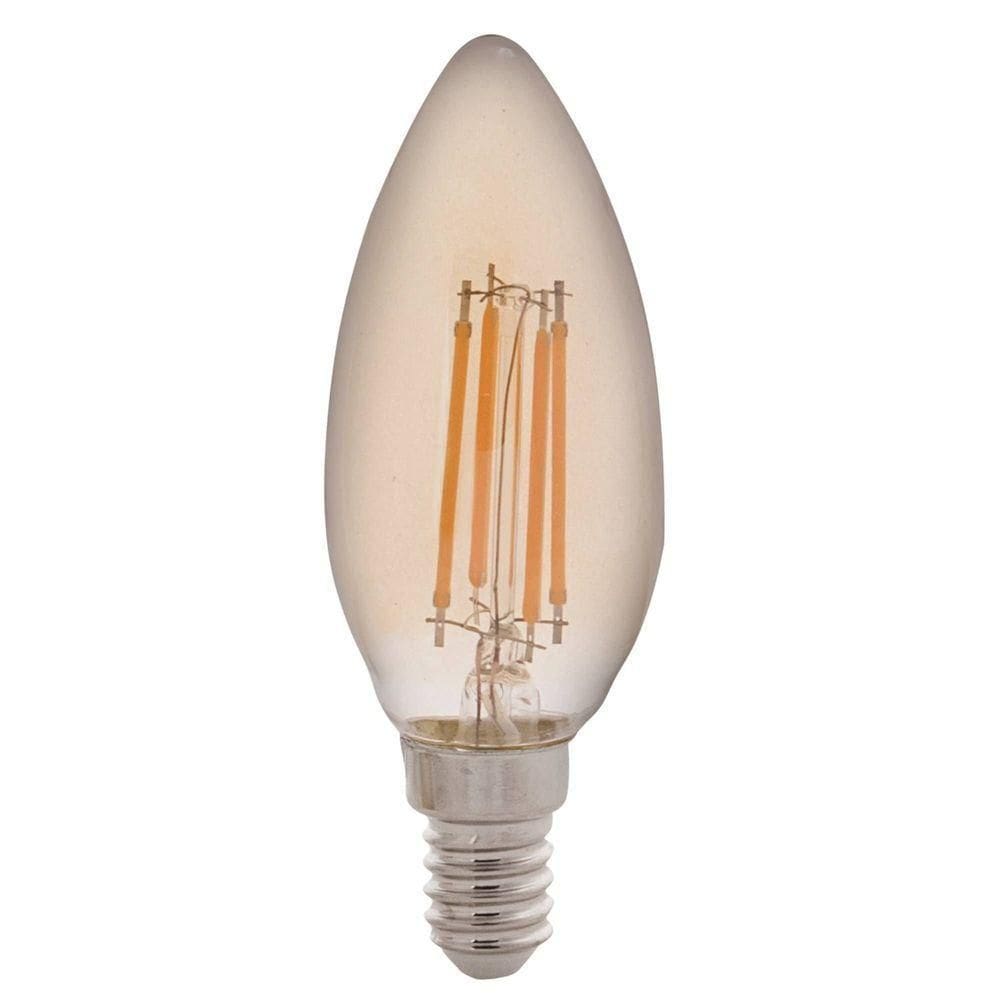 Lâmpada Led De Filamento Vela Tramontina C35 Base E14 4 W 2200 K Luz Amarela âmbar Tramontina