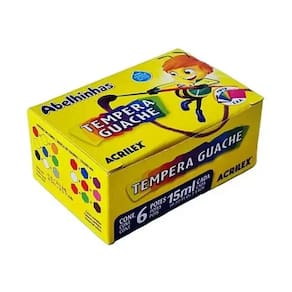 Tinta Guache Acrilex C/6 Potes De 15ml Cada