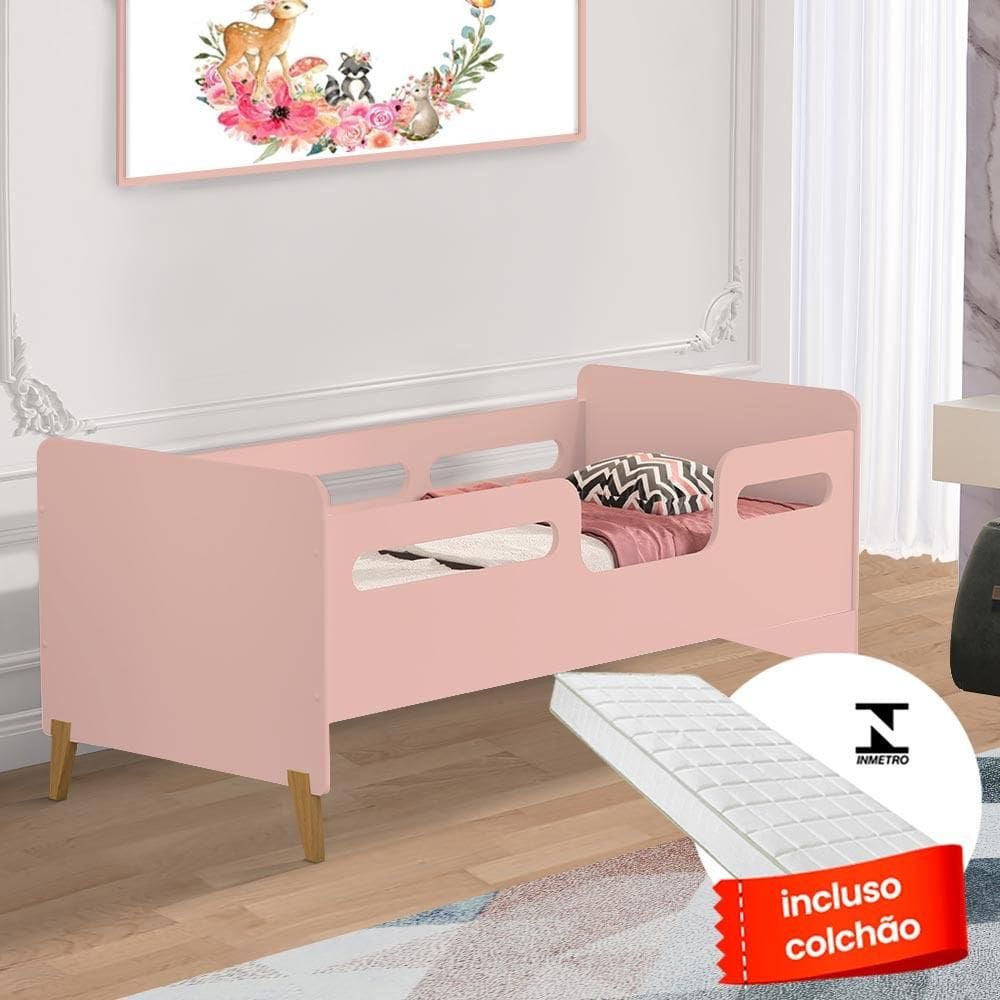 Cama Infantil Com Colchão Rose Cecilia VJ Móveis