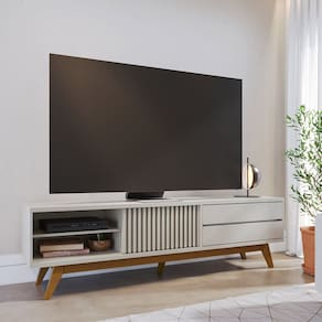 Rack Grande para TV até 75 Pol 200x55cm Veneza Off White
