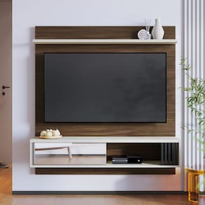 Painel para TV 55 Pol Suspenso 136x143cm Ilhéus Nogueira Off White