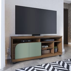 Rack para TV até 65 Pol 150x63cm Jurerê Amêndoa Hortelã