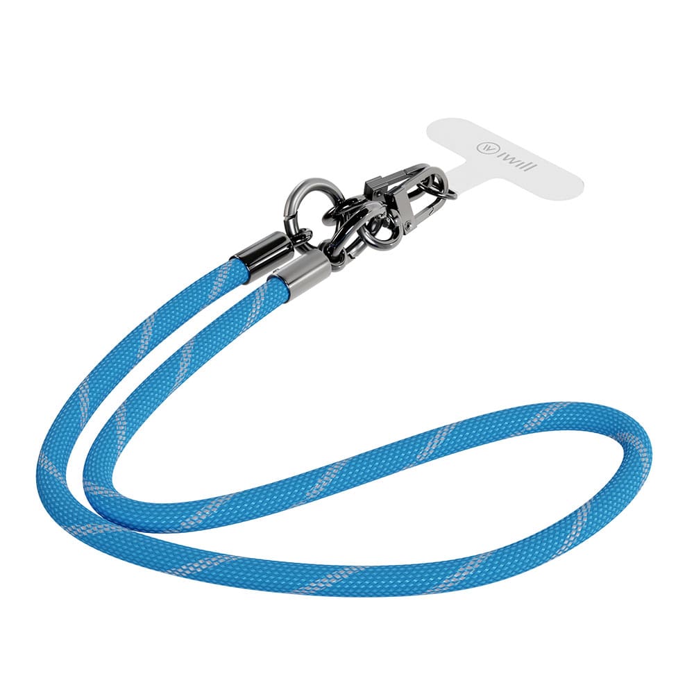 Alça Universal Transporte Smartphone Phone Strap Iwill 40cm - Azul e Prata