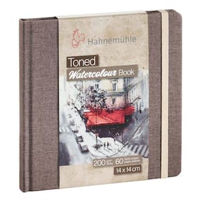 Caderno de aquarela Hahnemühle tonificado 200gsm bege 14x14cm