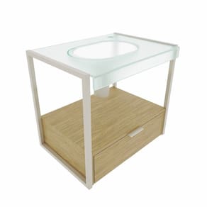Gabinete Roma Incolor Jateado 58,7cm X 52,8cm X 42,8cm Amendoeira/ Jateado Incolor