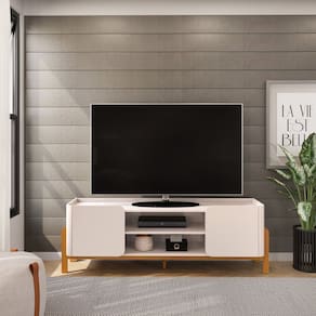 Bancada para Sala de Jantar Cher 180x60,5x44,5cm Off White/Cedro