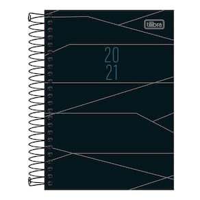 Agenda 2021 Tilibra Espiral Executiva Diária Spot Preta