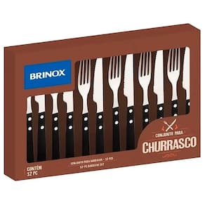 Jogo de Churrasco 12 Pecas Brinox - 2554/109 Preto