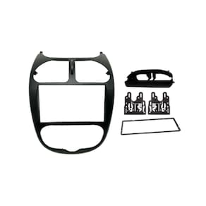Moldura Fiamon 2 DIN Compatível com Novo Peugeot 207 2008/2014 Preto