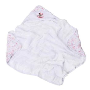Toalha Fralda Soft Bordado Disney 85X85Cm Com Capuz Minnie