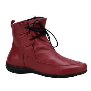 Bota Feminina Rasteira Em Couro Bordô Linha Premium Confort