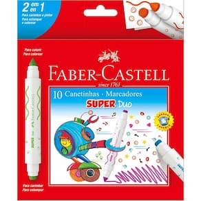 Canetinha Hidrográfica Faber Castell Super Duo 10 Cores