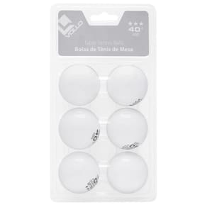 Bola de Tênis de Mesa Vollo ABS Training 3 Estrelas com 06 Unidades Branca