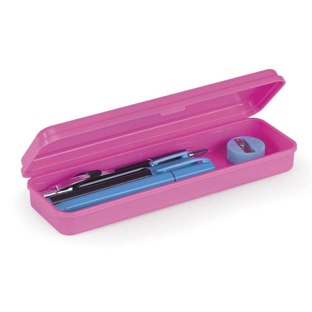 Estojo Plástico Plus Neon Rosa