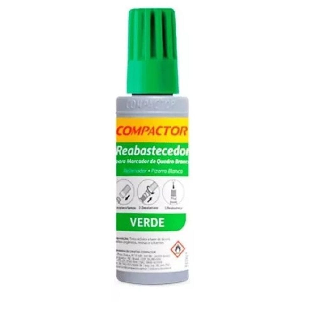 Reabastecedor p/ Pincel Quadro Branco 30ml Verde Compactor