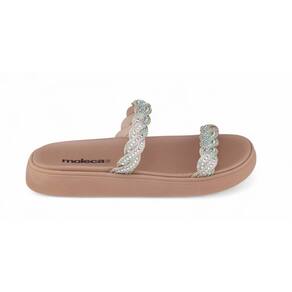 Chinelo Papete Feminino Moleca 5469.133 tiras cristal brilho