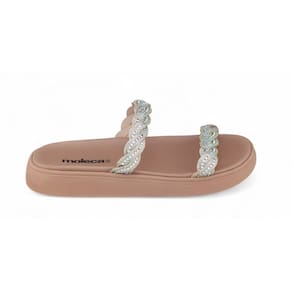Chinelo Papete Feminino Moleca 5469.133 tiras cristal brilho