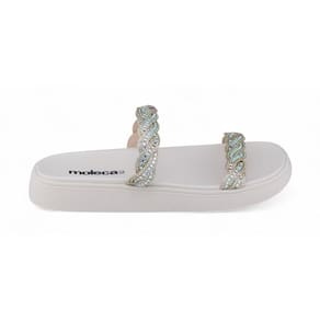 Chinelo Papete Feminino Moleca 5469.133 tiras cristal brilho