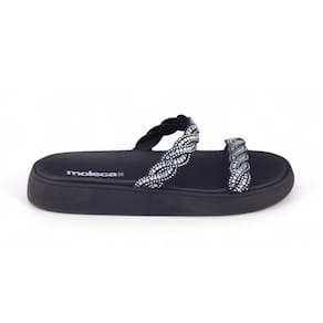 Chinelo Papete Feminino Moleca 5469.133 tiras cristal brilho