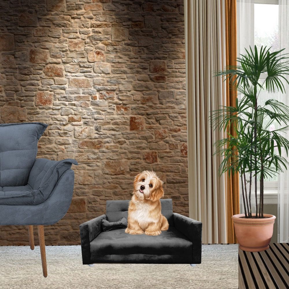 Poltrona Sofazinho Pet Caes e Gatos Porte Medio e Pequeno Bob Preto