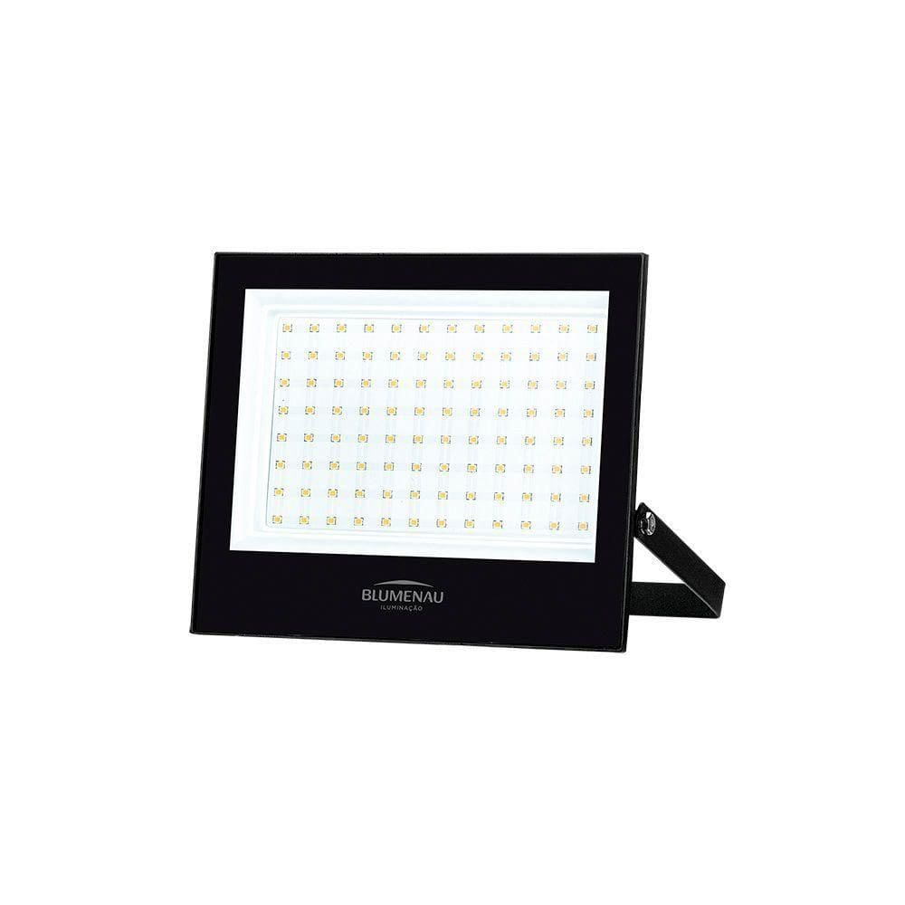 Refletor Blumenau Led Play 100w Preto Bivolt 3000k Luz Amarela