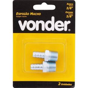 Espigão Fixo Macho Para Mangueira 3/8 Rosca 3/8 Npt Aço Zincado