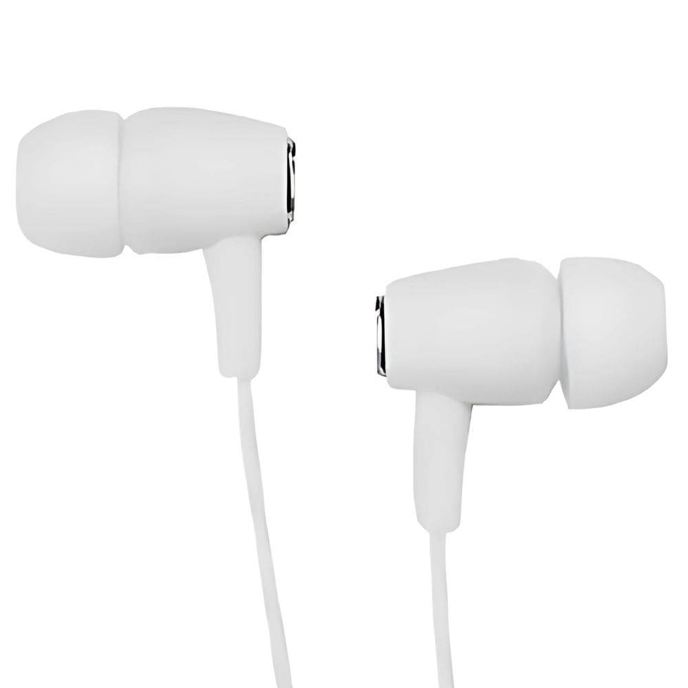 Fone de Ouvido Branco com Microfone e Controle de Volume