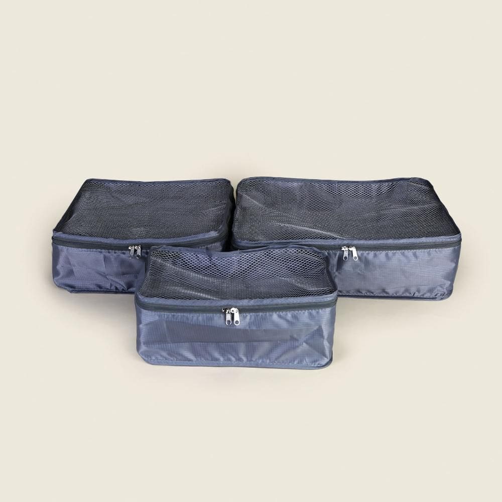Kit Organizador para Mala com 3 Peças Cinza - A\CASA