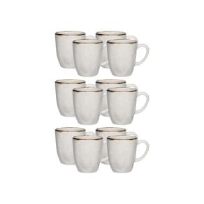 Conjunto 12 Canecas em Porcelana Oxford Maresia 380ml
