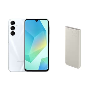 Celular Samsung A16 5G 256GB 8GB RAM - Cinza + Bateria Carregador Portátil 2x USB-C, 10000mAh, Super Rápida 25W - Bege