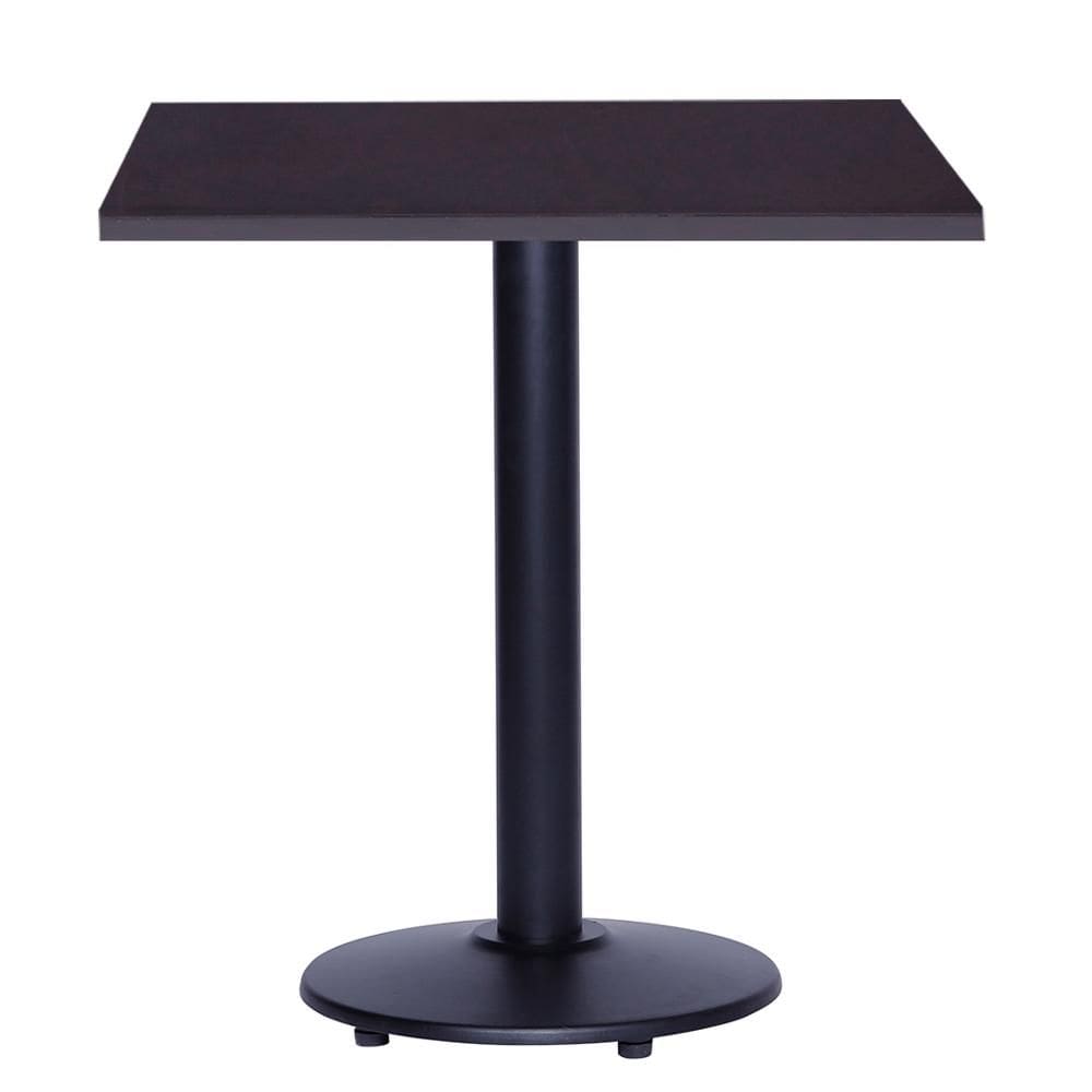 Mesa Zeta Ferro Preto 75 cm (Alt) Disco Redondo Tampo MDP Quadrado 60 cm (Larg) x 2,50 cm (Alt) Preto